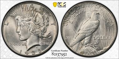 1935 $1 AU58+