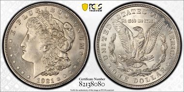 1921 $1 Morgan MS64