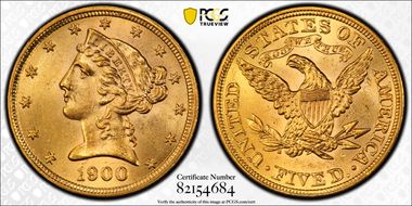 1900 $5 MS63