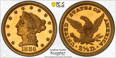 1886 $2.50 PR65DCAM