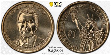 2016-D $1 Ronald Reagan Position A MS67