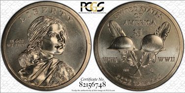 2016-P $1 Native American, Position A MS66