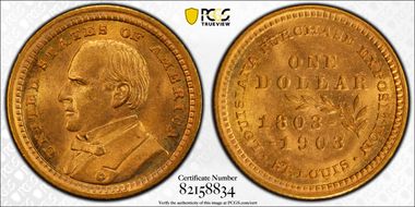 1903 G$1 LA Purchase, McKinley MS65