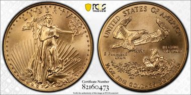 1999 $25 Gold Eagle MS68
