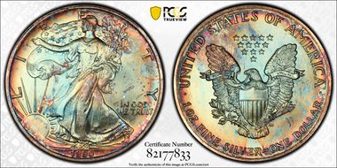 1990 $1 Silver Eagle MS67