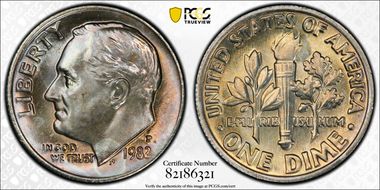 1982-P 10C MS67FB