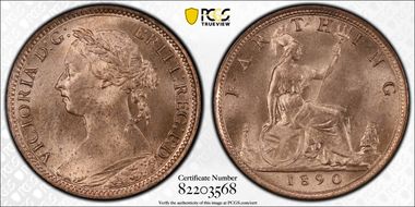 1890 1/4D S-3958 MS65RD