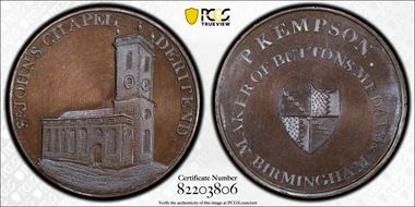 (c.1790) Tk 1/2D DH-153 Warwickshire Kempson's MS66BN