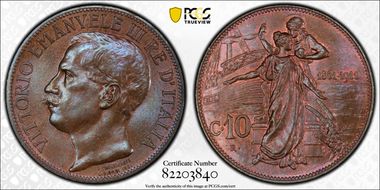 1911-R 10C 50th Anniv. Kingdom KM-51 MS66BN