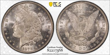 1878 7TF $1 Reverse of 1879 MS64+