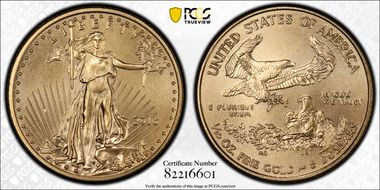 2016 $5 Gold Eagle 30th Anniversary MS69