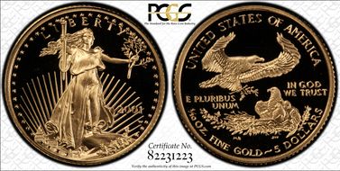 2001-W $5 Gold Eagle PR69DCAM