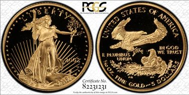 2002-W $5 Gold Eagle PR69DCAM