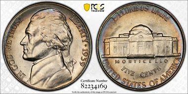 1939 5C Reverse of 1940 MS67+ FS