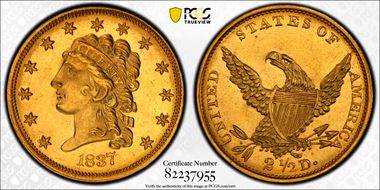 1837 $2.50 MS64