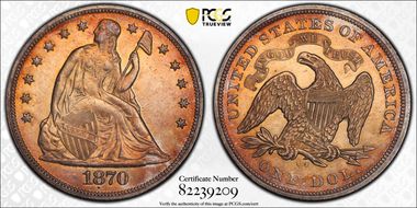 1870-CC $1 MS62