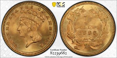 1883 G$1 MS68
