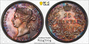 1872-H 25C Small 2 MS64