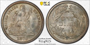 1873 10C No Arrows, Closed 3 MS66