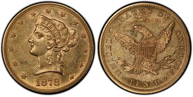1878-S $10 AU58