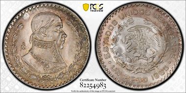 1963-Mo Peso KM-459 MS66