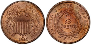 1865 2C MS66+ RD