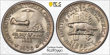 1936 50C Wisconsin MS67