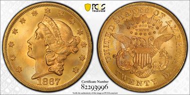 1867 $20 MS66