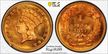 1871 G$1 MS68