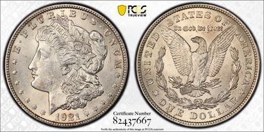 1921 $1 Morgan MS62