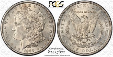 1890 $1 AU58