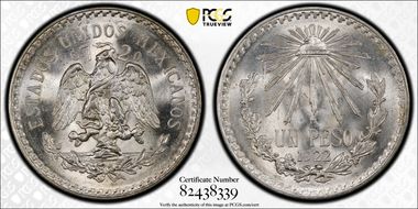 1922-M Peso KM-455  Ag MS65