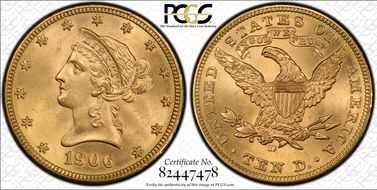 1906-D $10 MS64+