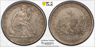 1843-O 50C WB-2, Large O XF40