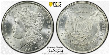 1891-CC $1 VAM 3, Spitting Eagle MS65
