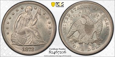 1872 $1 MS62