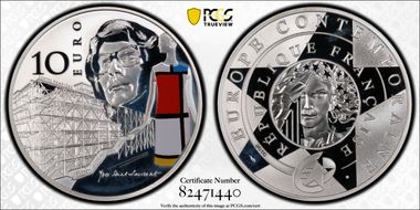 2016 € 10 Yves St Laurent Colorized  Ag PR68DCAM