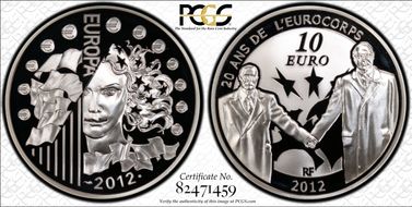 2012 € 10 20th Anniv Eurocorps PR69DCAM