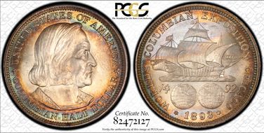 1893 50C Columbian MS66+