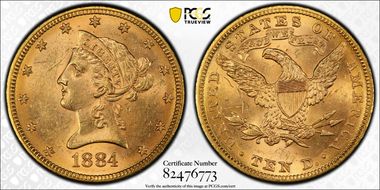 1884 $10 MS63