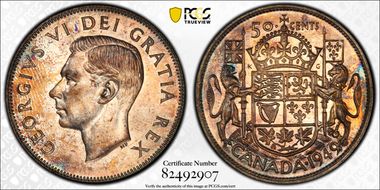 1949 50C Hoof H 9/9 MS63+