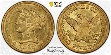 1849-C $5 MS62
