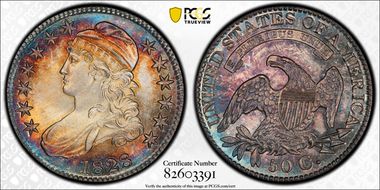 1828 50C Square 2, Small 8s, Lg. Letters MS66