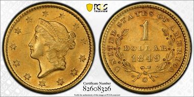1849-O G$1 MS62