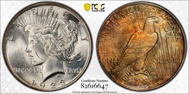 1923 $1 VAM 1D, Whisker Cheek MS65