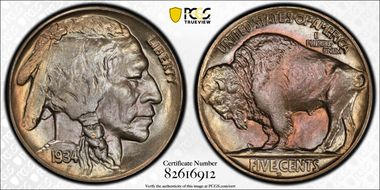 1934-D 5C MS66+