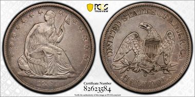 1861-O 50C W-08, LA Issue XF40