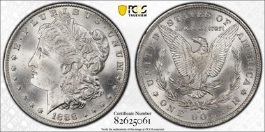 1888-O $1 VAM 9, Doubled Arrows MS65