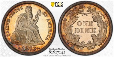 1873 10C Arrows PR65CAM