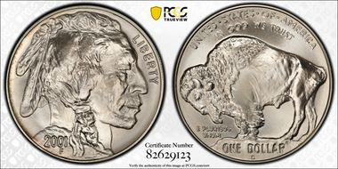 2001-D $1 Buffalo MS70